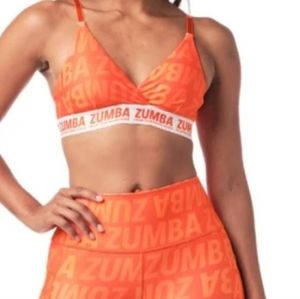 Zumbawear Sports Bra, Orange, Medium